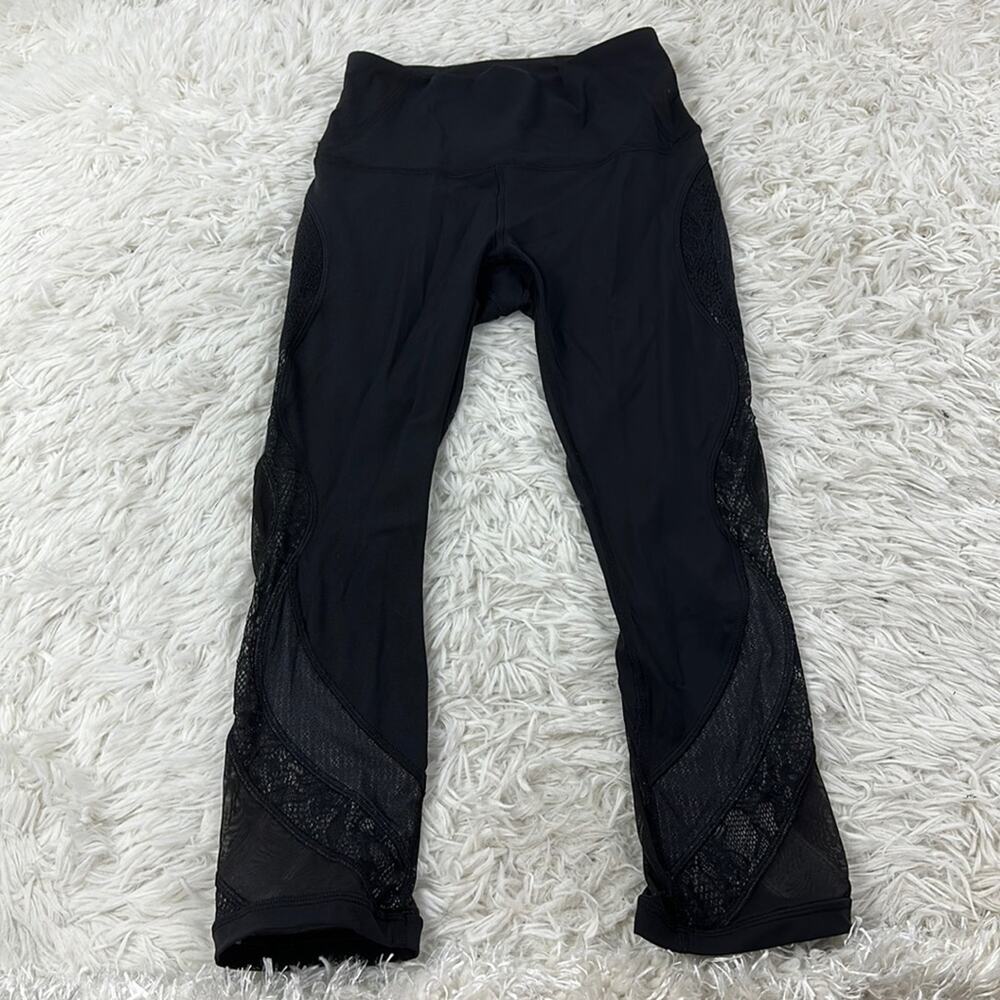 Lululemon Wunder Under Crop 21" *Lace Black